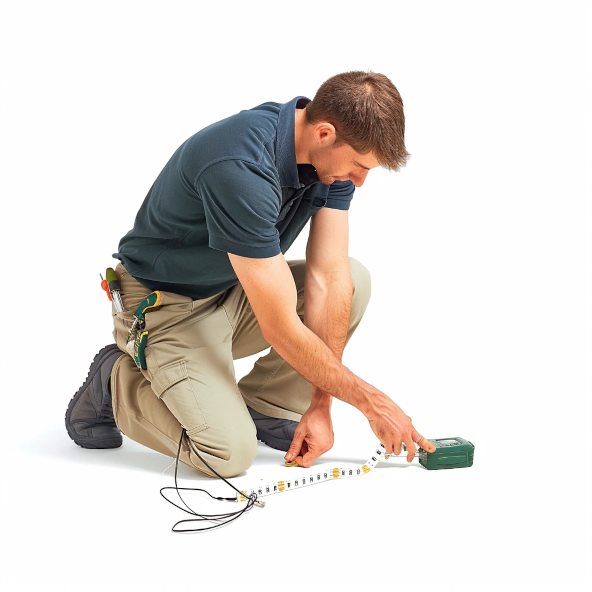 Electrician repară conexiunea unei benzi LED – reparații electrice rapide